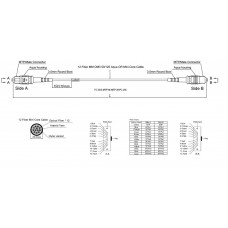 Патч-корд Hyperline FHD-MC3-503-MPOM12/PS-MPOM12/PS-A-2M-LSZH-AQ