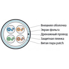 Кабель Hyperline FUTP4-C5E-P26-IN-PVC-OR-305