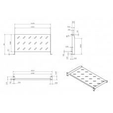 Полка Hyperline TAL3-1U-250-RAL9005