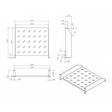 Полка Hyperline TAL3-2U-400-RAL9005