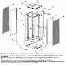 Шкаф напольный Hyperline TTB-3768-DD-RAL9004